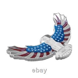 2024 Solomon Islands 2 oz. 9999 Fine Silver America the Free Bald Eagle $5 Coin