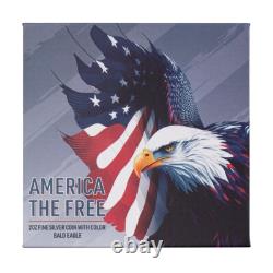 2024 Solomon Islands 2 oz. 9999 Fine Silver America the Free Bald Eagle $5 Coin
