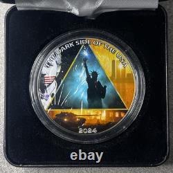 2024 The Dark Side Of The USA Mysteries & Music. 999 Silver Eagle 500 Minted