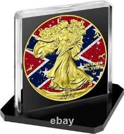 2024 US Eagle Southern Heritage Flag Diamond Dust Colorized 1oz 999 Silver Coin