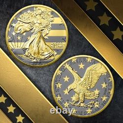 2024 US Mint Silver Eagle Golden Ring Edition 1 oz. 999 silver coin capsule/coa