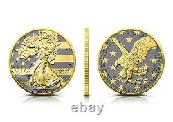 2024 US Mint Silver Eagle Golden Ring Edition 1 oz. 999 silver coin capsule/coa
