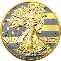2024 US Mint Silver Eagle Golden Ring Edition 1 oz. 999 silver coin capsule/coa