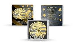 2024 US Mint Silver Eagle Golden Ring Edition 1 oz. 999 silver coin capsule/coa