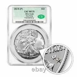 2024 US Mint Silver Eagle Star Privy Edition 1 oz. 999 Silver Coin CAC MS70 FD