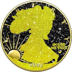 2024 US Silver Eagle Gold & Black Iced Out Edition 1 oz. 999 Silver Coin