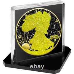 2024 US Silver Eagle Gold & Black Iced Out Edition 1 oz. 999 Silver Coin