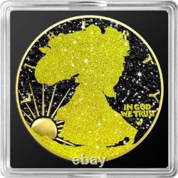 2024 US Silver Eagle Gold & Black Iced Out Edition 1 oz. 999 Silver Coin