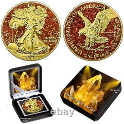 2024 US Silver Eagle Precious Stones Orange Topaz Edition Coin 1 oz. 999 Silver
