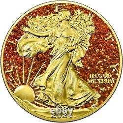 2024 US Silver Eagle Precious Stones Orange Topaz Edition Coin 1 oz. 999 Silver
