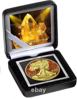 2024 US Silver Eagle Precious Stones Orange Topaz Edition Coin 1 oz. 999 Silver