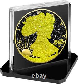2024 U. S. Eagle Gold & Black Iced Out Edition 1 oz Silver Coin