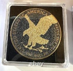 2024 U. S. Eagle Gold & Black Iced Out Edition 1 oz Silver Coin