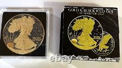 2024 U. S. Eagle Gold & Black Iced Out Edition 1 oz Silver Coin