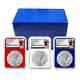 2024 (w) $1 American Silver Eagle 3pc Set Ngc Ms70 Er Black Label Red White Blue