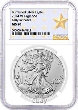 2024 W 1oz Burnished Silver Eagle NGC MS70 Early Releases West Point Star Label