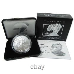 2024 W American Silver Eagle Uncirculated Bullion Burnished OGP COA
