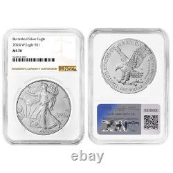 2024-W Burnished $1 American Silver Eagle NGC MS70 Brown Label