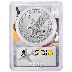 2024-W Burnished $1 American Silver Eagle PCGS SP70 FDOI West Point Frame