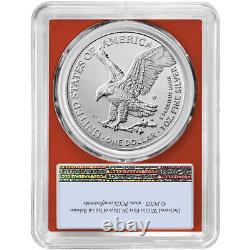 2024-W Burnished $1 American Silver Eagle PCGS SP70 FS Flag Label Red Frame