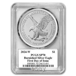 2024-W Burnished Silver Eagle SP-70 PCGS (FDI, Black)