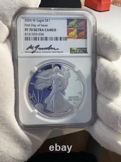 2024- W Eagle NGC PF 70 ultra cameo FDOI Gaudioso signed With OGP & COA