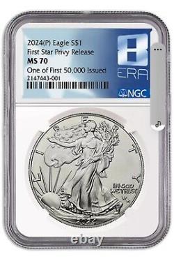 2024 (p) Ase First Star Privy Ms70 1 Of First 50k First Bullion With Privy Ever