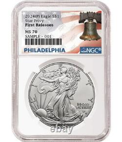 2024 p silver eagle with star privy ngc ms70 first releases philly presale