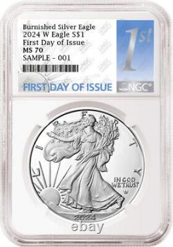 2024 w burnished uncirculated silver eagle ngc ms 70 fdoi 1st Pre-sale