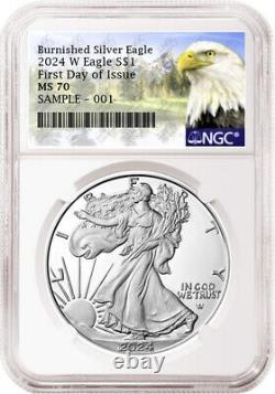 2024 w burnished uncirculated silver eagle ngc ms 70 fdoi mtn Pre-sale