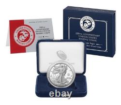 2025 American Silver Eagle Proof Marine Corps 250th Anniversary Box & COA
