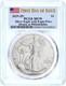 2025 (p) $1 1oz Silver Eagle With Eagle Privy Pcgs Ms70 First Day Of Issue Flag