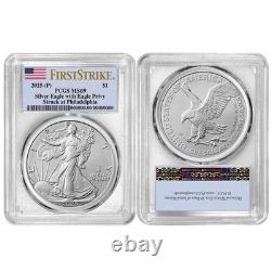 2025 (P) $1 American Silver Eagle First Eagle Privy PCGS MS69 FS Flag Label