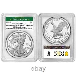 2025-P Proof $1 American Silver Eagle Marine Corps Privy PCGS PR69DCAM
