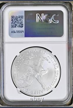 2025 P Silver Eagle Eagle Privy NGC MS70 First Day Dual Signed Mercanti Gaudioso