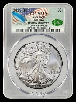 2025 (P) Silver Eagle First Eagle Privy FDD CAC MS70 Founders