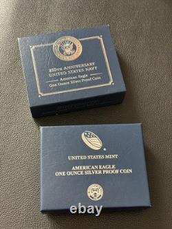 2025 S Silver Eagle $1 US NAVY Privy 250th Anniversary US Mint Box Coin