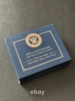 2025 S Silver Eagle $1 US NAVY Privy 250th Anniversary US Mint Box Coin