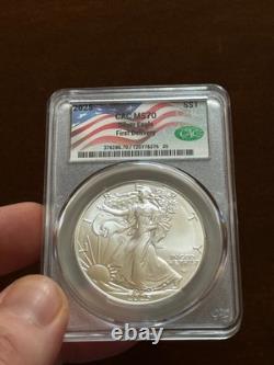 2025 US Silver Eagle Dollar $1 First Delivery Perfect MS70 CAC rated 023b