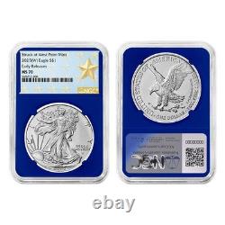 2025 (W) $1 American Silver Eagle 3pc Set NGC MS70 ER West Point Star Label Red