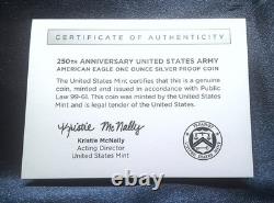 2025-W Proof $1 American Silver Eagle Army Privy 250th Anniversary Box, OGP