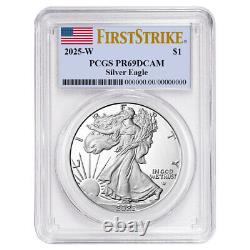 2025-W Proof $1 American Silver Eagle PCGS PR69DCAM FS Flag Label