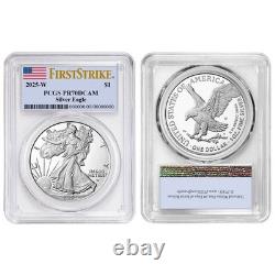 2025-W Proof $1 American Silver Eagle PCGS PR70DCAM FS Flag Label