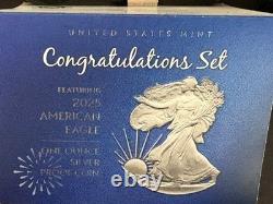 2025-W Proof American Silver Eagle Congratulations Set 1 oz. 999 Silver COA OGP