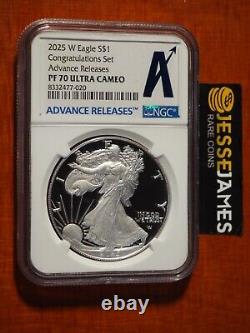 2025 W Proof Silver Eagle Ngc Pf70 Advance Release Congratulations Set'a' Label