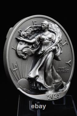 2025 X-MINT Coming To Life 5 Oz SILVER EAGLE NGC MS70 Antiqued AR GAUDIOSO