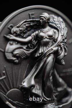 2025 X-MINT Coming To Life 5 Oz SILVER EAGLE NGC MS70 Antiqued AR GAUDIOSO