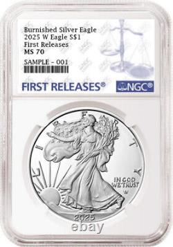 2025 w burnished silver eagle ngc ms70 first releases fr label pre-sale