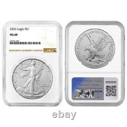 2026 $1 1-oz American Silver Eagle NGC MS69 Brown Label