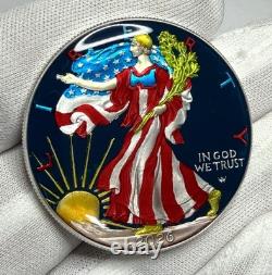 2026 Silver American Eagle Hand Enamel Liberty Sunsrise 1 oz. 999 Silver Coin